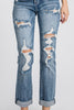 Paisley H/R Distressed Cuffed Jeans