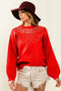 See Me Sparkling Sequin Sweater {Red}