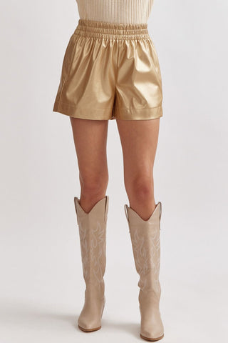Textured Elastic Waist Shorts {Lt. Taupe}