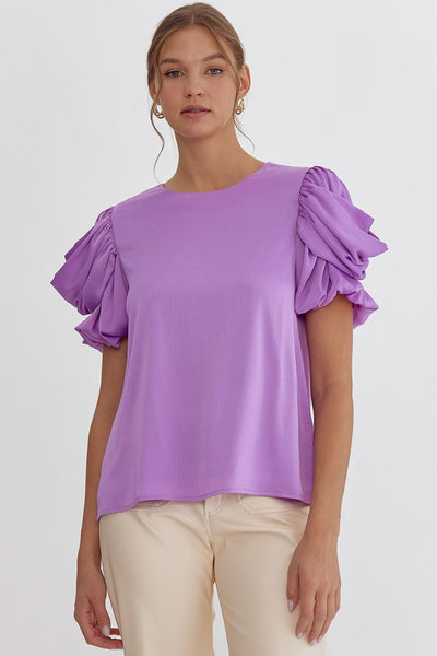 Solid High Neck Blouse {Lilac} – TFL
