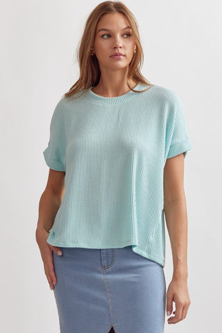Fallen for You Ribbed Top {Pink}