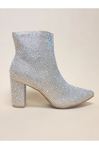 Very Volatile: Greyson Snake Embossed Suede Bootie {Taupe}