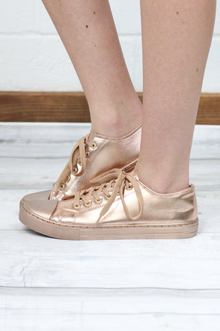 Susa Ankle Wrap Platform Sandal {Rose Gold}