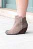 Very Volatile: Indie Suede + Leather Wedge Bootie {Taupe} - The Fair Lady Boutique - 4