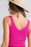 Basic Ribbed Knit Tank {Hot Pink}