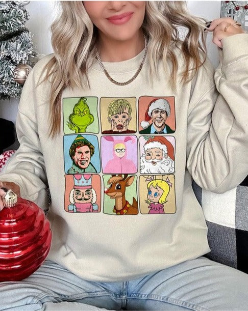 Favorite Christmas Movie Character Sweatshirt {Sand}