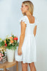 Flutter Sleeve Dress {White}