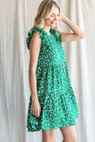 Frilly Speckled Dress {Green}