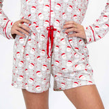 Santa Pajama Shorts {Gray Mix}