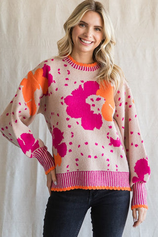 Top Stitch Brushed Chenille Sweater {Mauve}