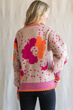 Bright Abstract Floral Sweater {Taupe Mix}