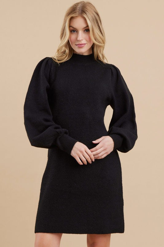 Mindy Sweater Dress {Black}