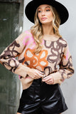 Abstract Floral Print Sweater {Oatmeal}