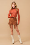 Fringe Suede Cowgirl Shorts {Tan}