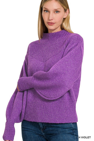 Purple Tie Dye V-neck Sweater