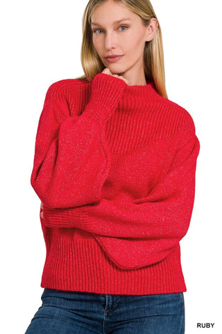 Sequin Sleeve Sweater {Mocha}