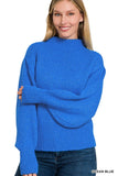 Heather Mock Neck Sweater {Ocean Blue}
