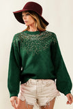 See Me Sparkling Sequin Sweater {Green}