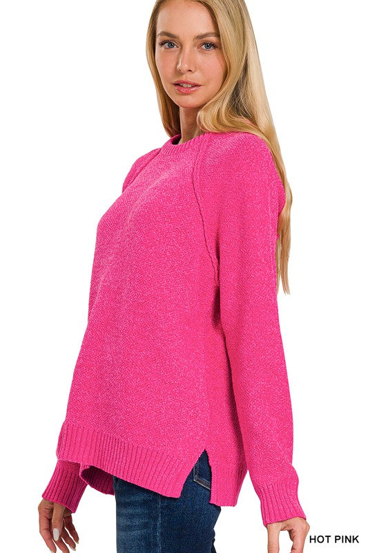 Softest Chenille Sweater {Hot Pink}