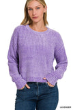 Cropped Chenille Sweater {Lavender}