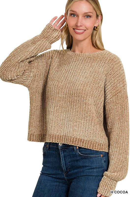Cropped Chenille Sweater {H Cocoa}