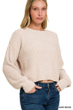 Cropped Chenille Sweater {Sand Beige}