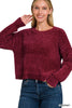 Cropped Chenille Sweater {Cabernet}