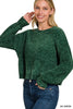 Cropped Chenille Sweater {Dk Green}