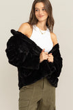 Lux Faux Fur Coat {Black}