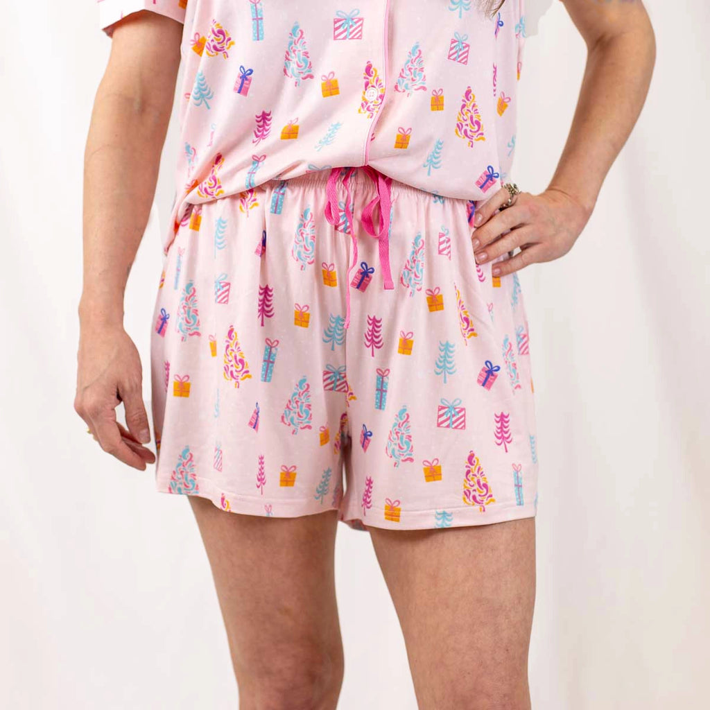 Twinkle Trees Pajama Shorts {Pink Mix}