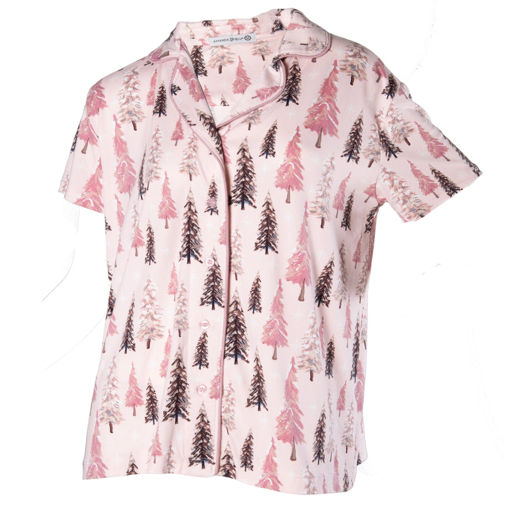 Pink Tree Wonderland Pajama Top