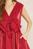 Put a Bow On It Shimmer Dress {Red}