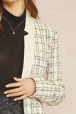 Faux Leather + Tweed Blazer Jacket {Natural}