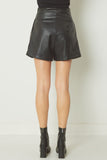 Faux Leather Shorts {Black}