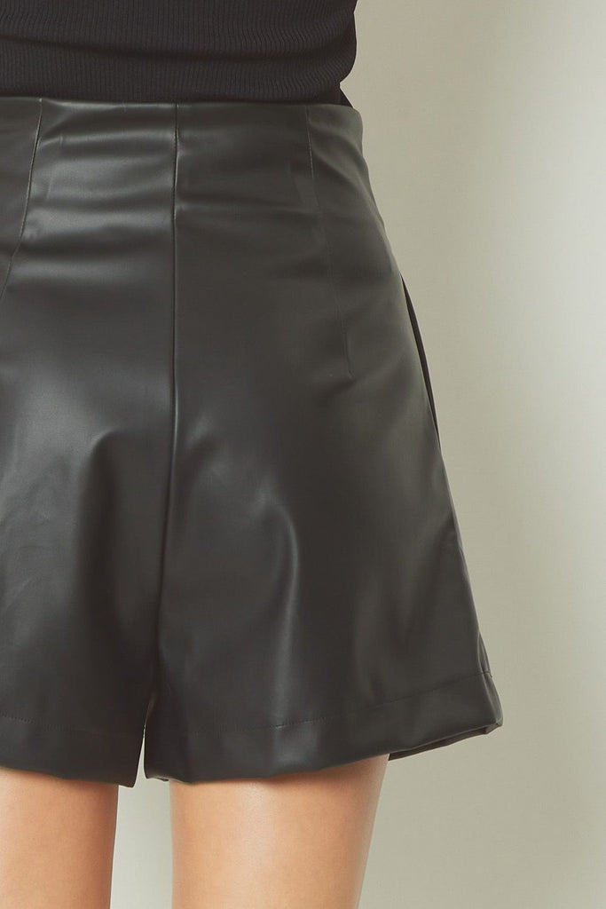 Faux Leather Shorts {Black}