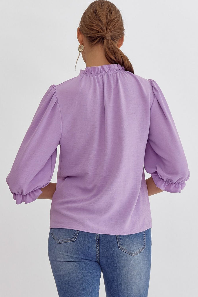 Solid High Neck Blouse {Lilac} – TFL