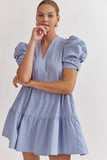 Puff Sleeve Tiered Dress {Chambray}