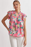 Warmer Days Floral Blouse {Pink}