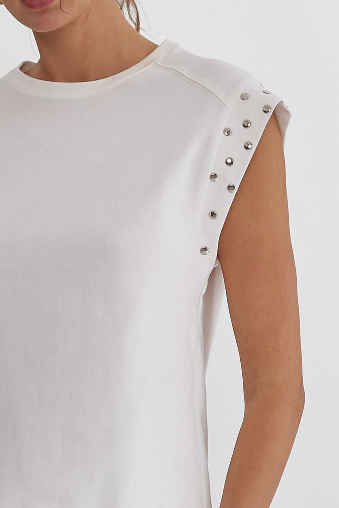 Oh Hey Stud Top {Off White}