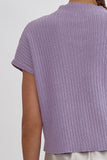 Mock Neck Pocket Knit Top {Lavender}
