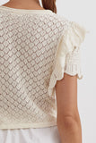 Ruffled Lightweight Knit Sweater {Off White}