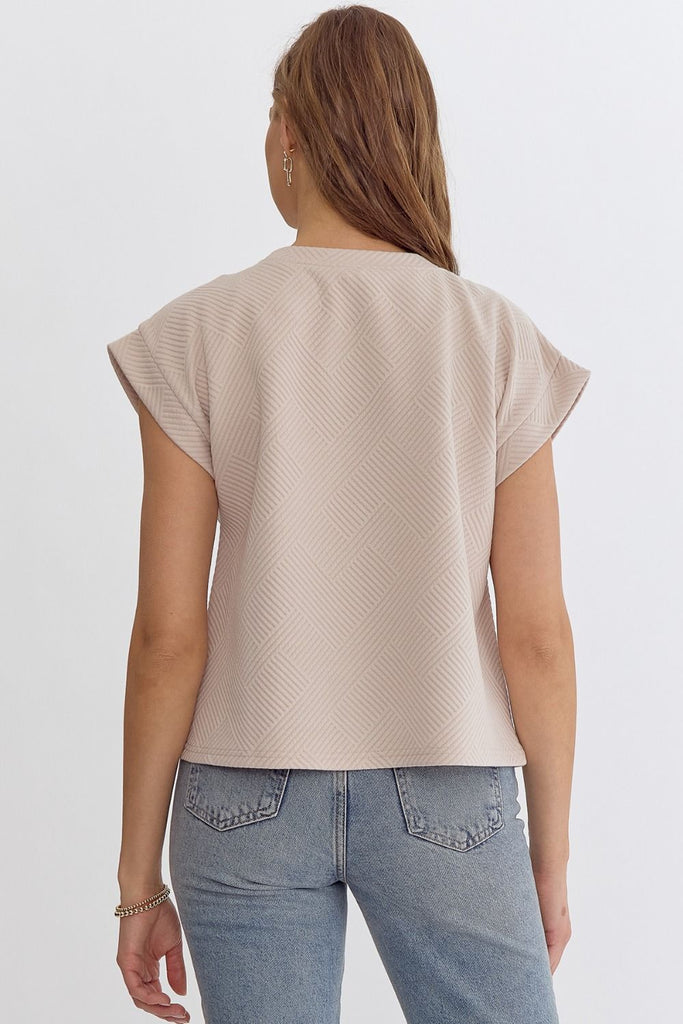 Texture Pocket Top {Lt Taupe}