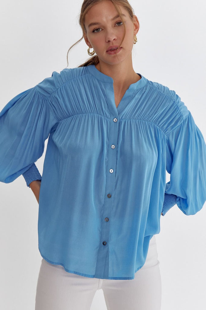 Alice Long Sleeve Blouse {French Blue}