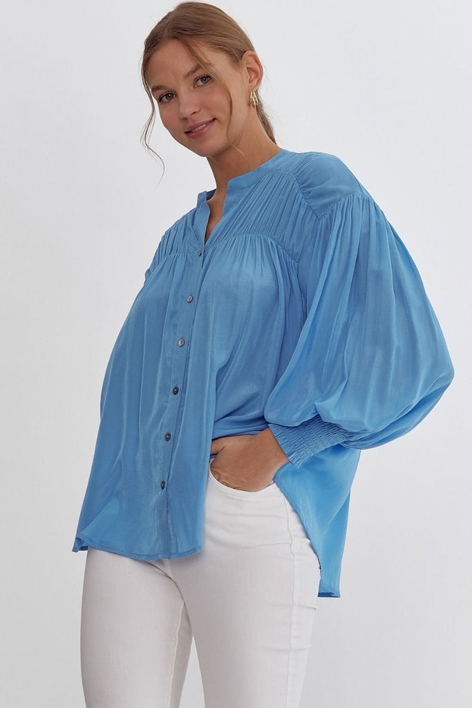 Alice Long Sleeve Blouse {French Blue}