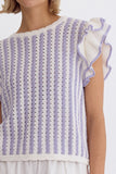 Ruffle + Stripes Knit Top {Lavender}