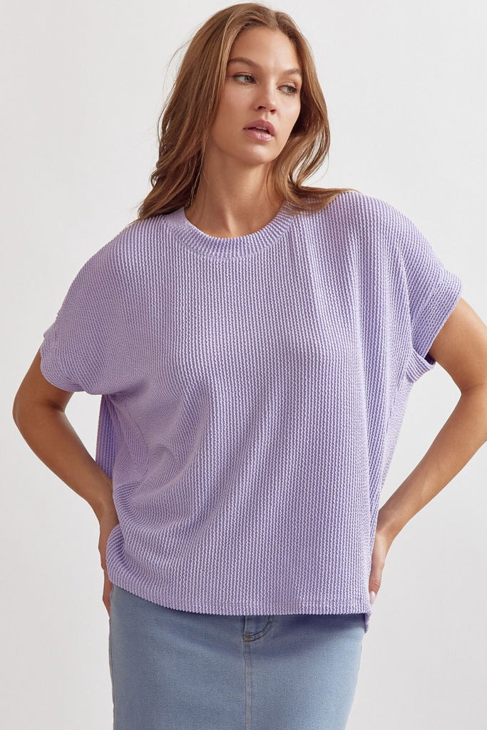 Fallen for You Ribbed Top {Lavender}