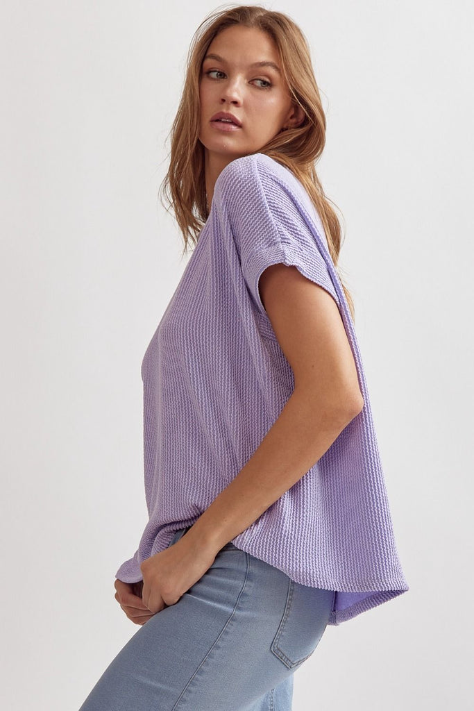 Fallen for You Ribbed Top {Lavender}