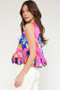 Bold Blooms Ruffle Hem Tank