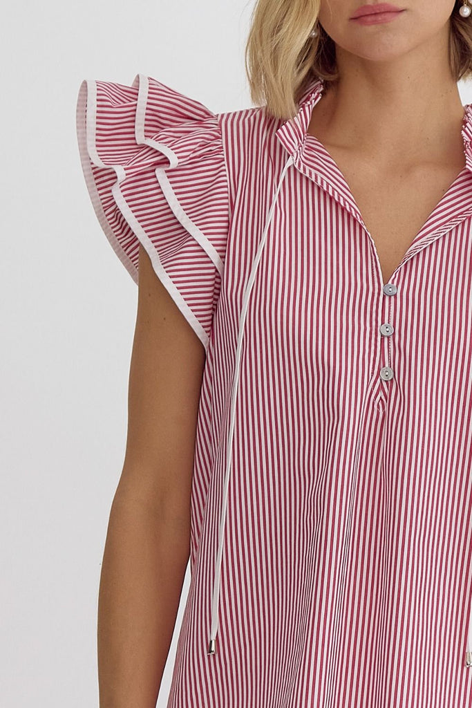 Summer Stripes Blouse {Red}