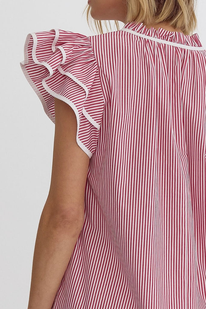 Summer Stripes Blouse {Red}